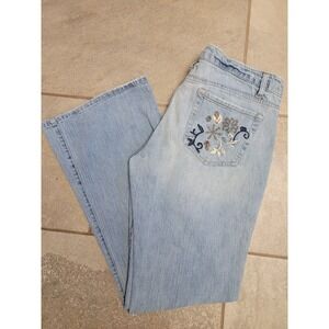 Y2K Western core Low rise Aeropostale STUDDED Embroidered Flare Womens Jean 9 10